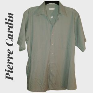 Pierre Cardin Green Short Sleeve Button Down Dress Shirt